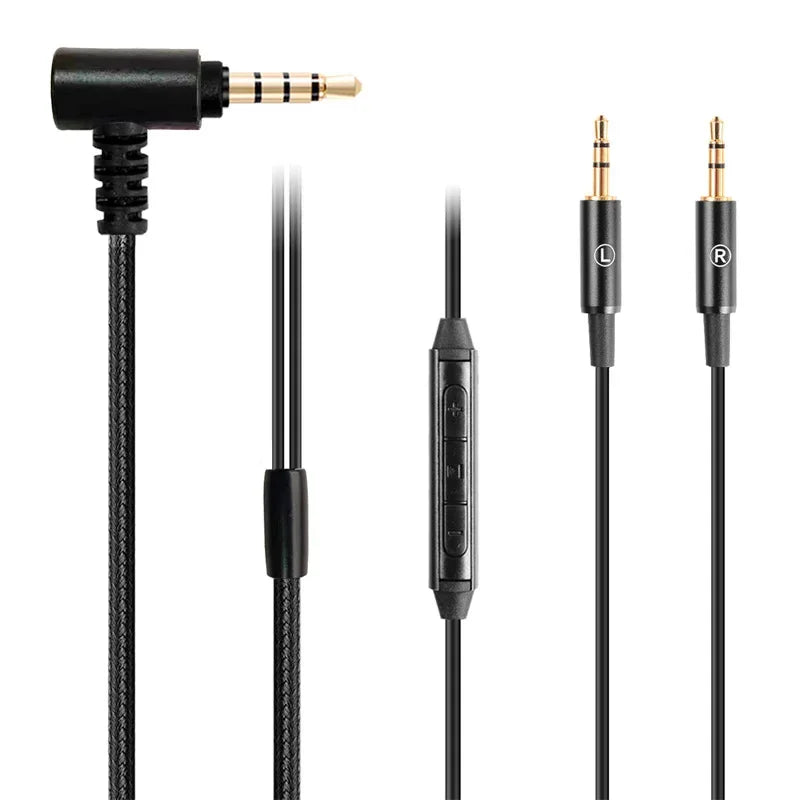 Replacement Cable for Sol Republic Master Tracks HD V8 V10 V12 X3 3.5mm to 2.5mm Audio Wire with Mic for iPhone Mi Headphone Vue with mic