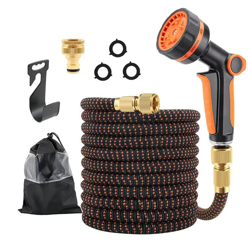 Expandable Garden Hose 50FT with 10 Spray Patterns Retractable Magic Water Hose Kit High Pressure for Car Wash Garden Watering Vue black 100ft