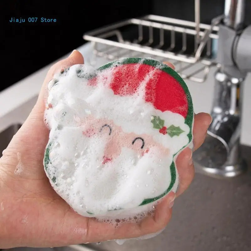 Christmas Cartoon Kitchen Sponge Scrubber | Eco-Friendly Kitchen Sponge Scrubber Vue