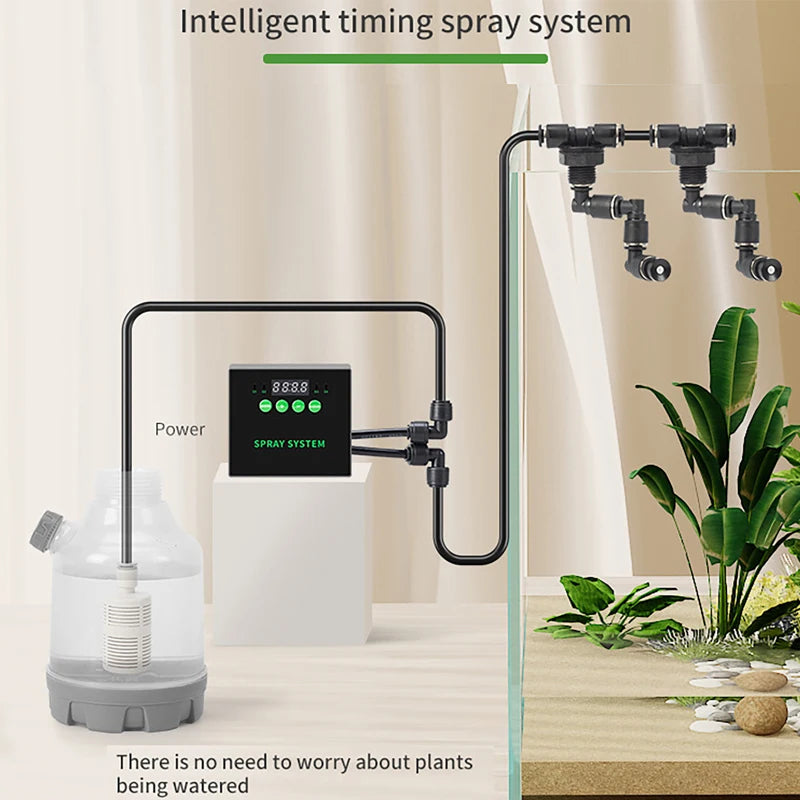 Intelligent Reptile Fogger Terrariums Humidifier Electronic Timer Automatic Mist Rainforest Spray System Kit Sprinkler Control Vue
