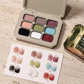 Nine-Grid Solid Gel Nail Polish, DIY Manicure Kit, Perfect Gift, Ideal for Nail Art, Easy-To-Use, Long-Lasting Finish Vue 01