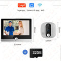 Tuya 1080P WiFi Door Bell Camera Google Alexa Smart Life Video Peephole PIR Motion Detector Digital Door Viewer with Intercom Vue TUYA with 32GB