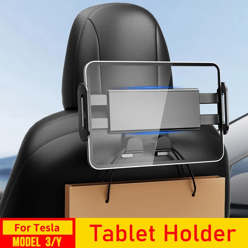 TESMAYX 2025 Upgraded For Tesla Model Y Juniper Model 3 Tablet Holder Headrest Phone Mount 360° Adjust Travel Stand Accessories Vue