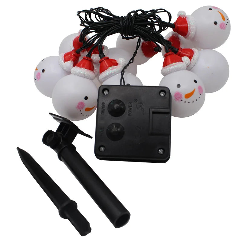 Solar Led Christmas Snowman String Light Outdoor Christmas Tree Decoration Holiday Garden Light Solar Powered Vue