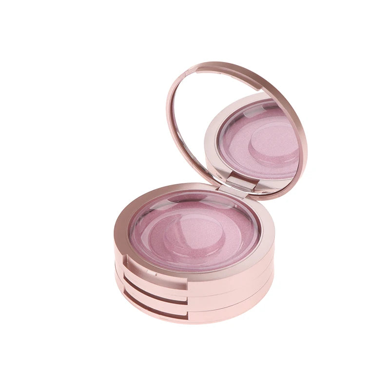 3-Layer Lashes Organizer Mirror Case False Eyelash Box Portable Lashes Container Box Makeup Tool Beauty Makeup Storage Tool Vue Rose Gold