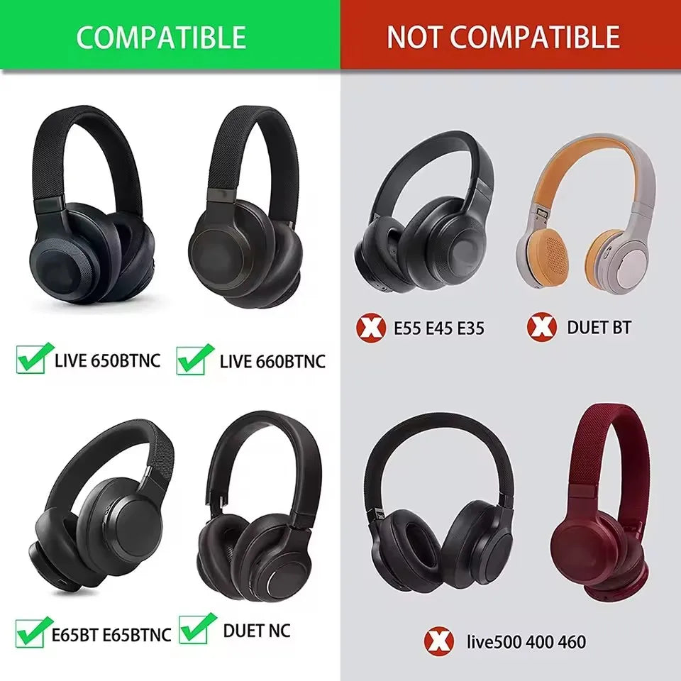 Live650BTNC Earpads For JBL LIVE 650BTNC 660NC Ear Pads Live 650 BTNC Earpads Headphone Ear Pads Cushion Cover Repair Part Vue