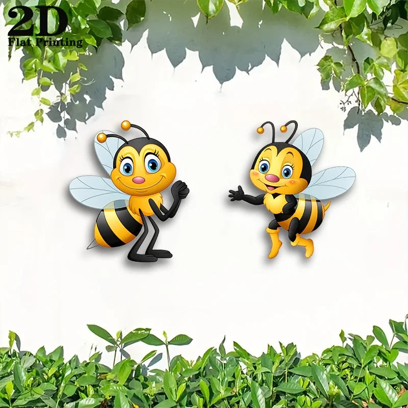 2D Flat Acrylic Bee Bohemian Wall Hanging Patio Fence Garden Perfect