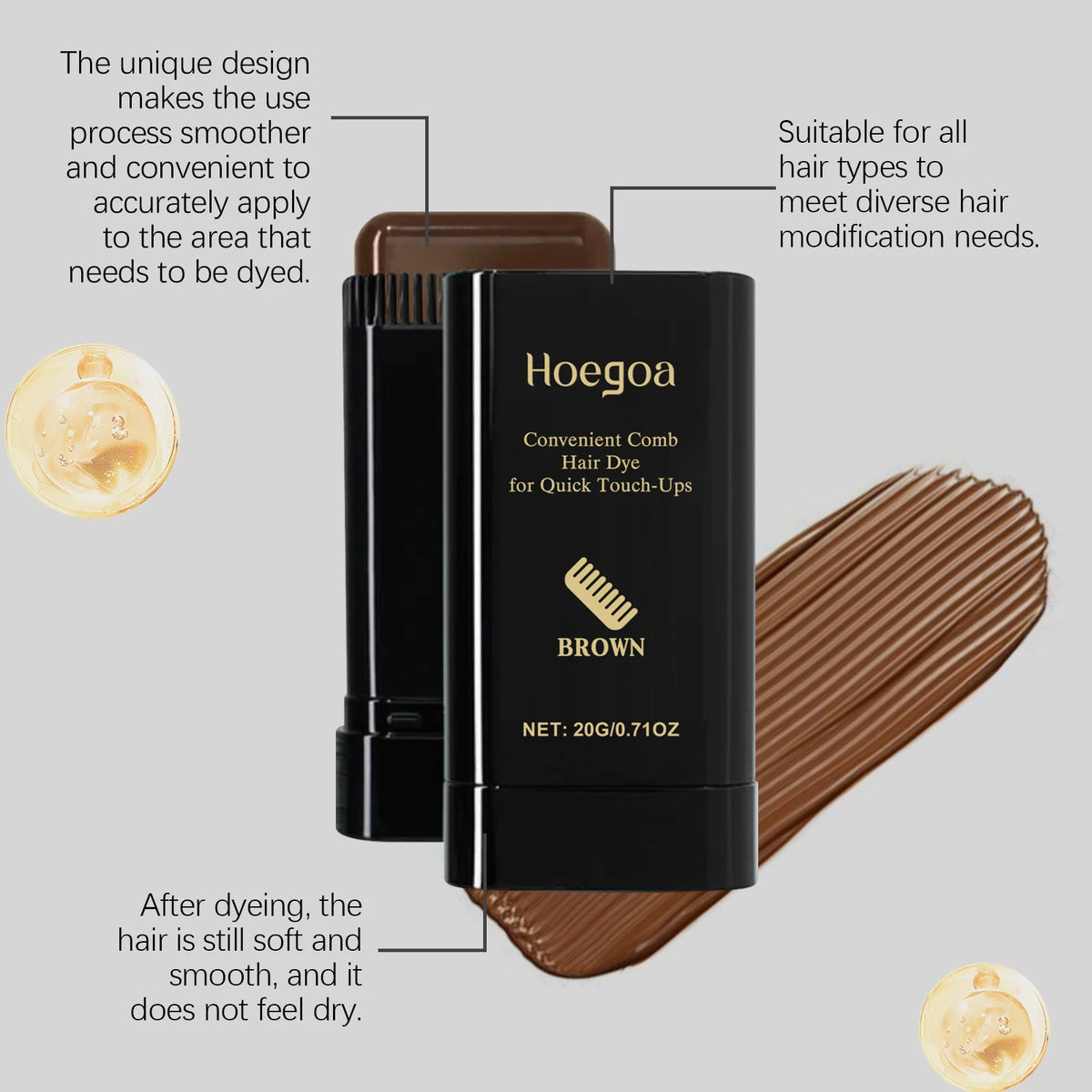 Hair Coloring Stick: Natural & Gentle, Non-Irritating, High-Pigment Temporary Hair Color Vue