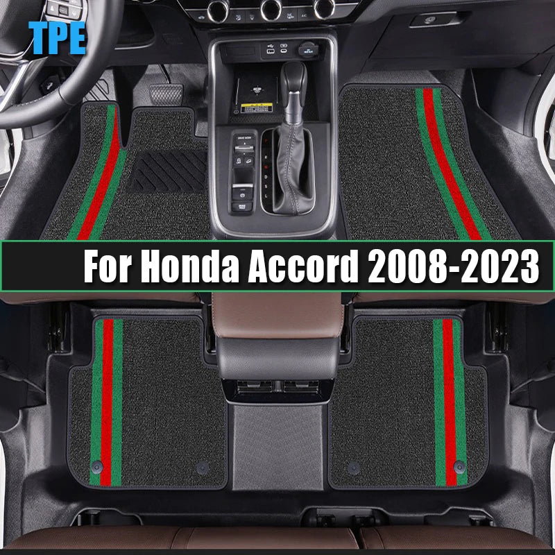 TPE Car Floor Mat For Honda Accord 2008-2013, 2014-2017,2018-2022,2023 Wear-resistant Carpet Floor interior Decor Styling Ideas Vue