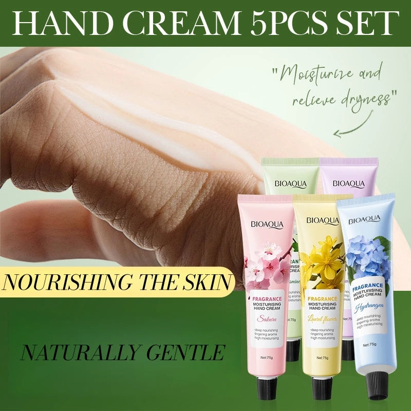 Moisturizing Hand Cream 5-Pack (Sakura Moisturizing Hand Cream 75g, Hydrangea Moisturizing Hand Cream 75g, Lavender Moisturizing Hand Cream 75g, Jasmine Moisturizing Hand Cream 75g, Osmanthus Moisturizing Hand Cream 75g), Gen Vue