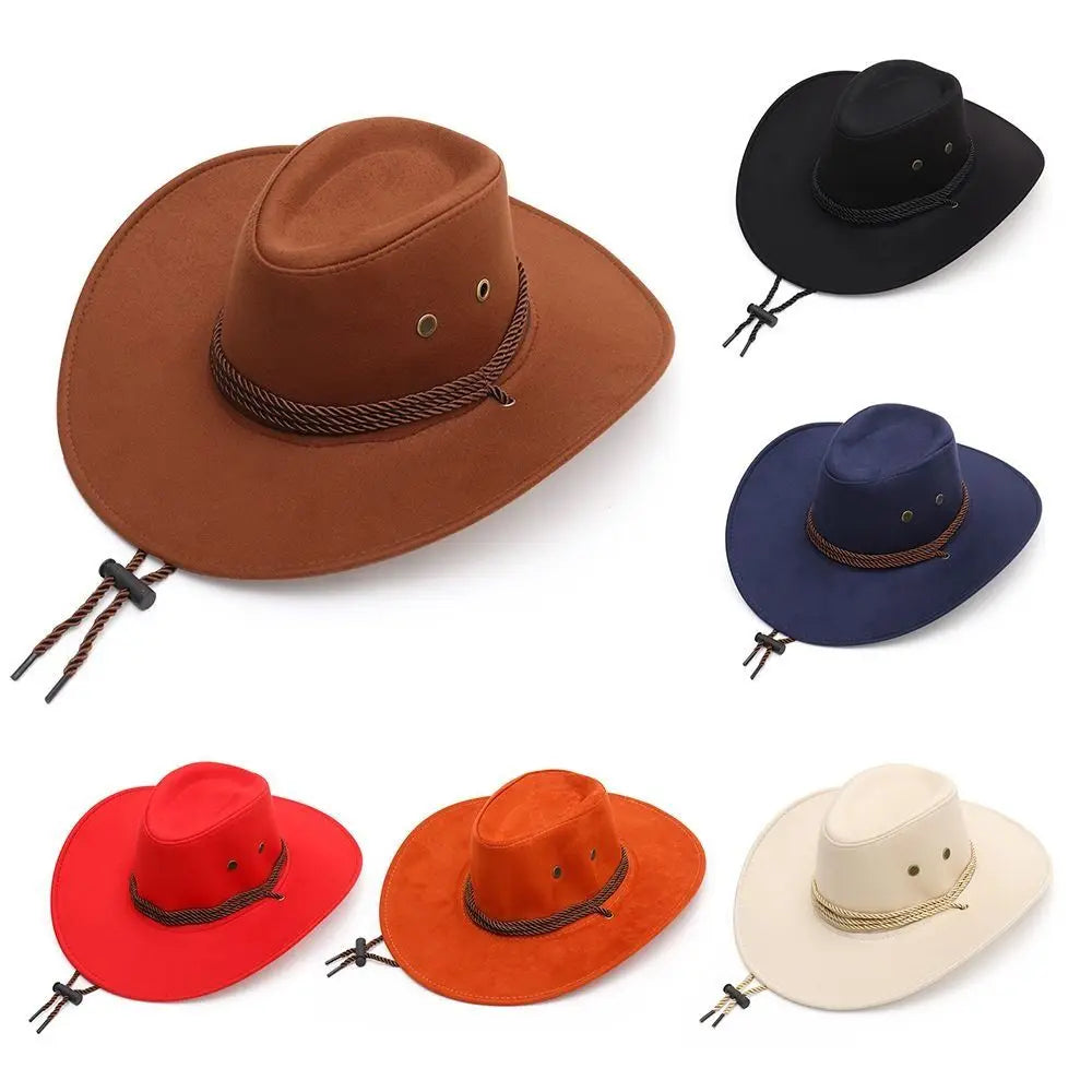 Fashion Western Cowboy Hat Ethnic Large Brim Jazz Grassland Sun Travel