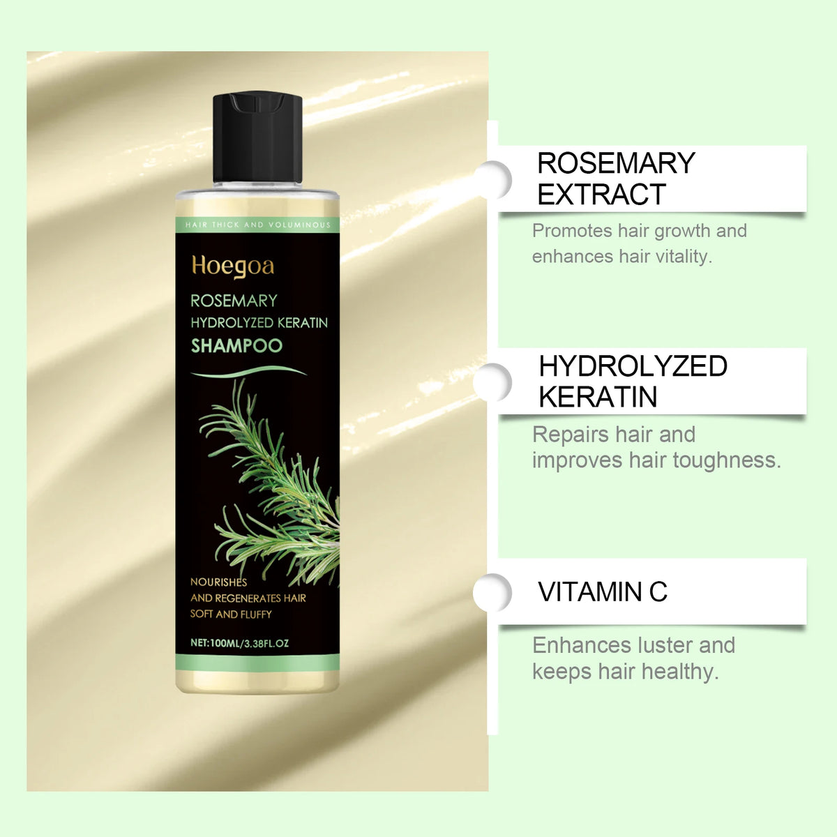 Rosemary Hair Shampoo Hair Regrowth Deep Nourishing Repair Split Ends Hair Soothing Scalp Anti Dandruff Hair Strengthens Shampoo Vue