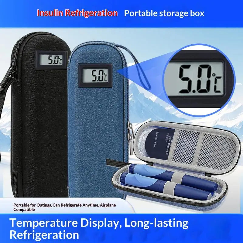 Insulin Cooler Travel Case Waterproof Insulin Cooling Bag With Display Medicine Organizer Bag For Diabetics Vue