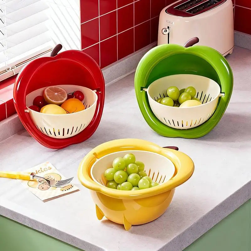 Fruit Shaped Drain Basket Perfect for Kitchen Fruit and Vegetable Cleaning Vue