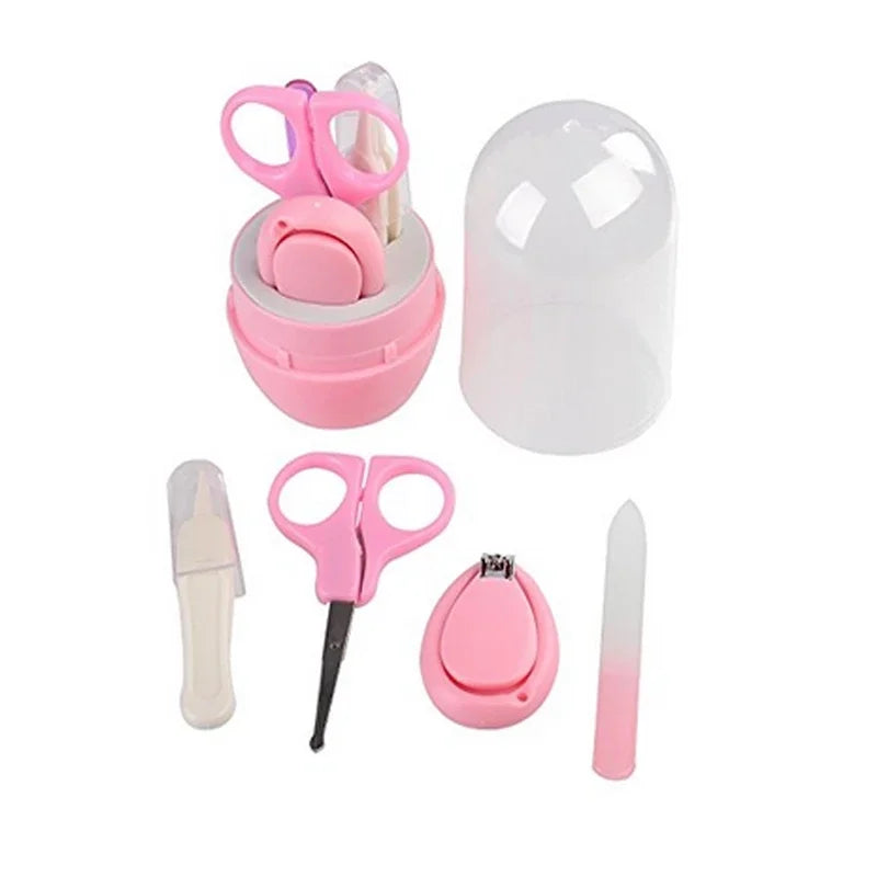 vvocci Baby Nail Care Tool Safe Portable Nail Clipper Trimmer Tweezer with Box Children Manicure Kit Newborn Baby Nail Scissor Vue B275 Pink set