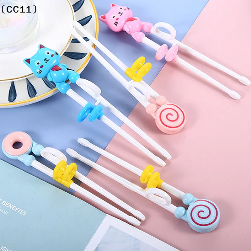 Home Party Cartoon Animal Head Chopsticks Plastic Environmentally Friendly Children Eating Training Baby Learn Chopsticks〔CC11〕 Vue