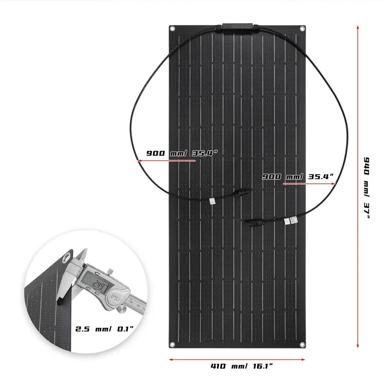 600W 300W Flexible Solar Panel Kit 18V Monocrystalline Solar Cell Outdoor Power Charger for Camping Yacht Motorhome RV Car Boat Vue