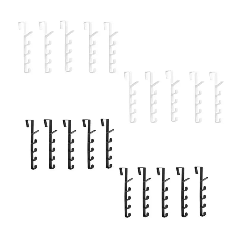 ABKW-Clothes Hook Behind The Door Clothes Rack Behind The Door Dormitory Door Hook Storage Rack Vue BlackWhite