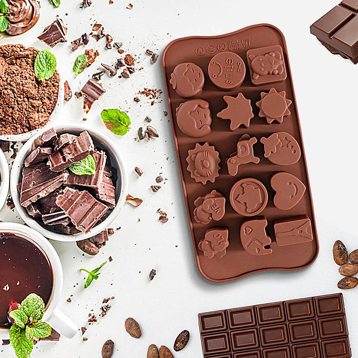 DIY Chocolate Molds Non-Stick Reusable Silicone Cake Chocolate Candy Fondant Mold Kitchen Baking Tools for Baker Ice Butter Vue