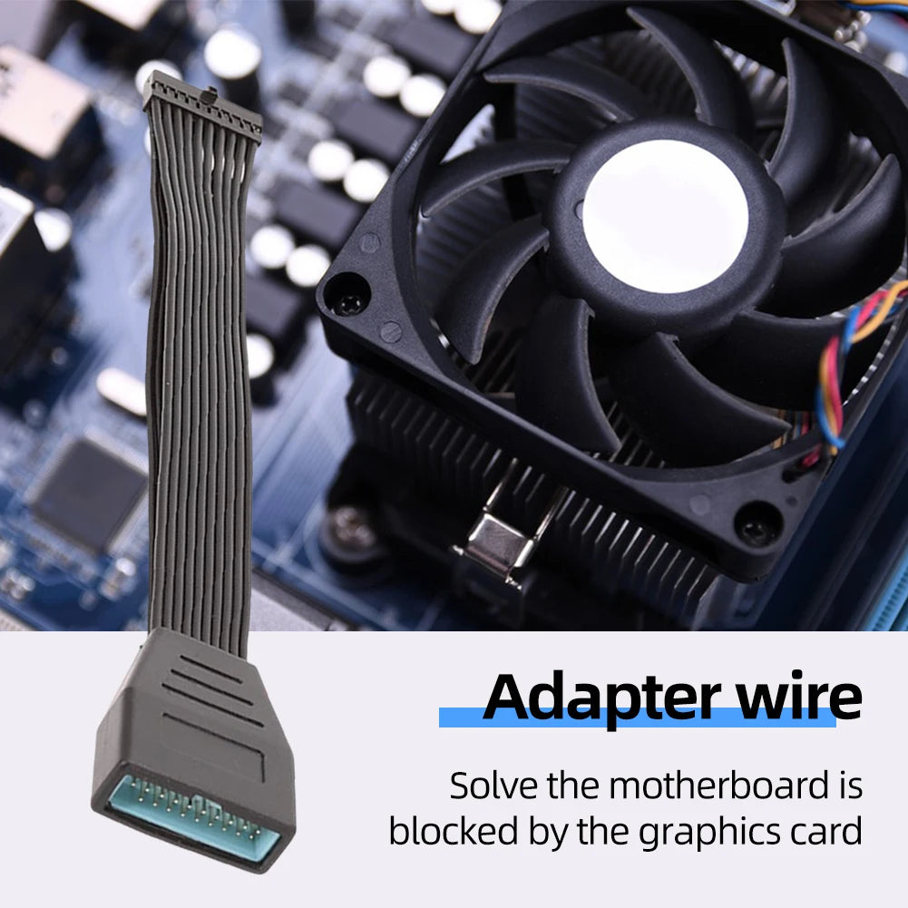 USB3.0 Female To USB3.0 Male Motherboard Adapter Cable 19P 20Pin Extension Conversion Cable Header Extension Cable for Computer Vue