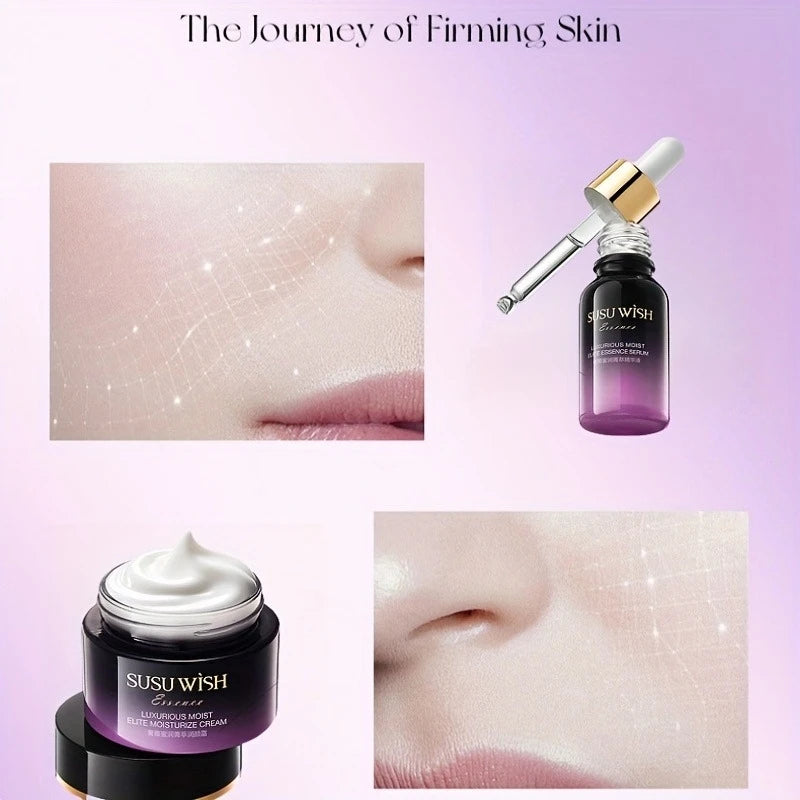 Luxurious and Elegant Nine-Piece Moisturizing Essence Set, Including Cleansing Milk, Essence Water, Essence Lotion, Essence Serum, Moisturizing Cream, Eye Cream, Sleeping Mask, Containing Niacinamide, Centella Asiatica Extrac Vue