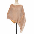 Multicolor Hollow Out Shawl Solid Breathable Glitter Scarf Gold