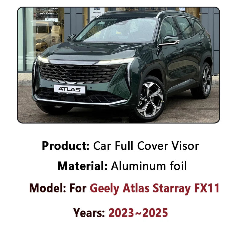 Car Sunshade For Geely Starray / Atlas FX11 Boyue L 2023 2024 2025 Window Visor Curtain Windshield Shade Cover Tools Accessories Vue