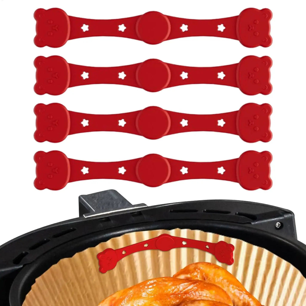 4pcs Air Fryer Magnets Magnetic Parchment Paper Holder Air Fryer Magnetic Silicone Buckle Reusable High-Temp Accessories Vue