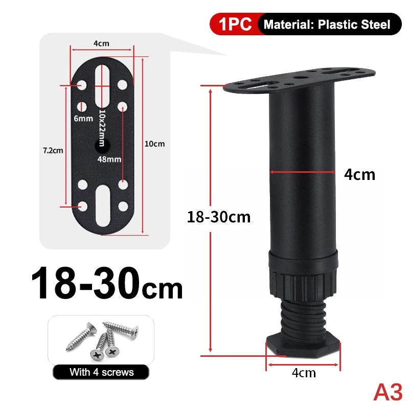 Telescopic Adjustable Bed Beam Support Furniture Legs Load Bearing Non-Slip Noise Reducing Base For Sofas, Bed Frames, Tables Vue A3