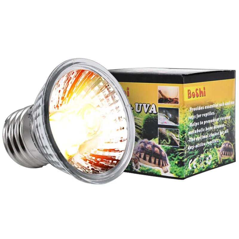 25/50/75W Reptile Lamp Bulb UVA+UVB Turtle Basking UV Heating Lamp Amphibians Lizards Temperature Controller tartaruga Vue