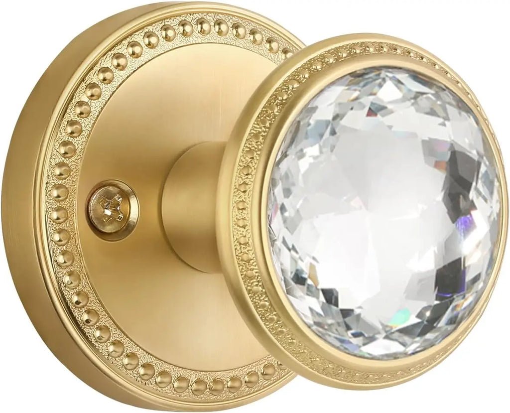 Black gold crystal and brushed gold door lock, suitable for halls, wardrobes, and passages - Zinc alloy, set of 1 piece Vue