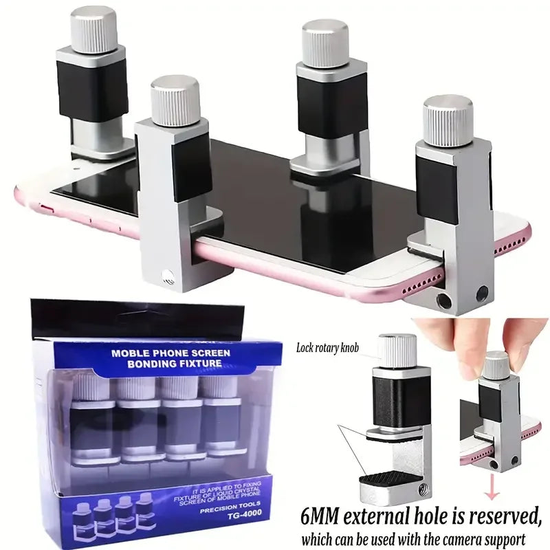 4 PCS Set Adjustable Phone Repair Clamp For Smartphones, Tablets, Laptops & Ipads- Phone Screen Securing Tools Vue