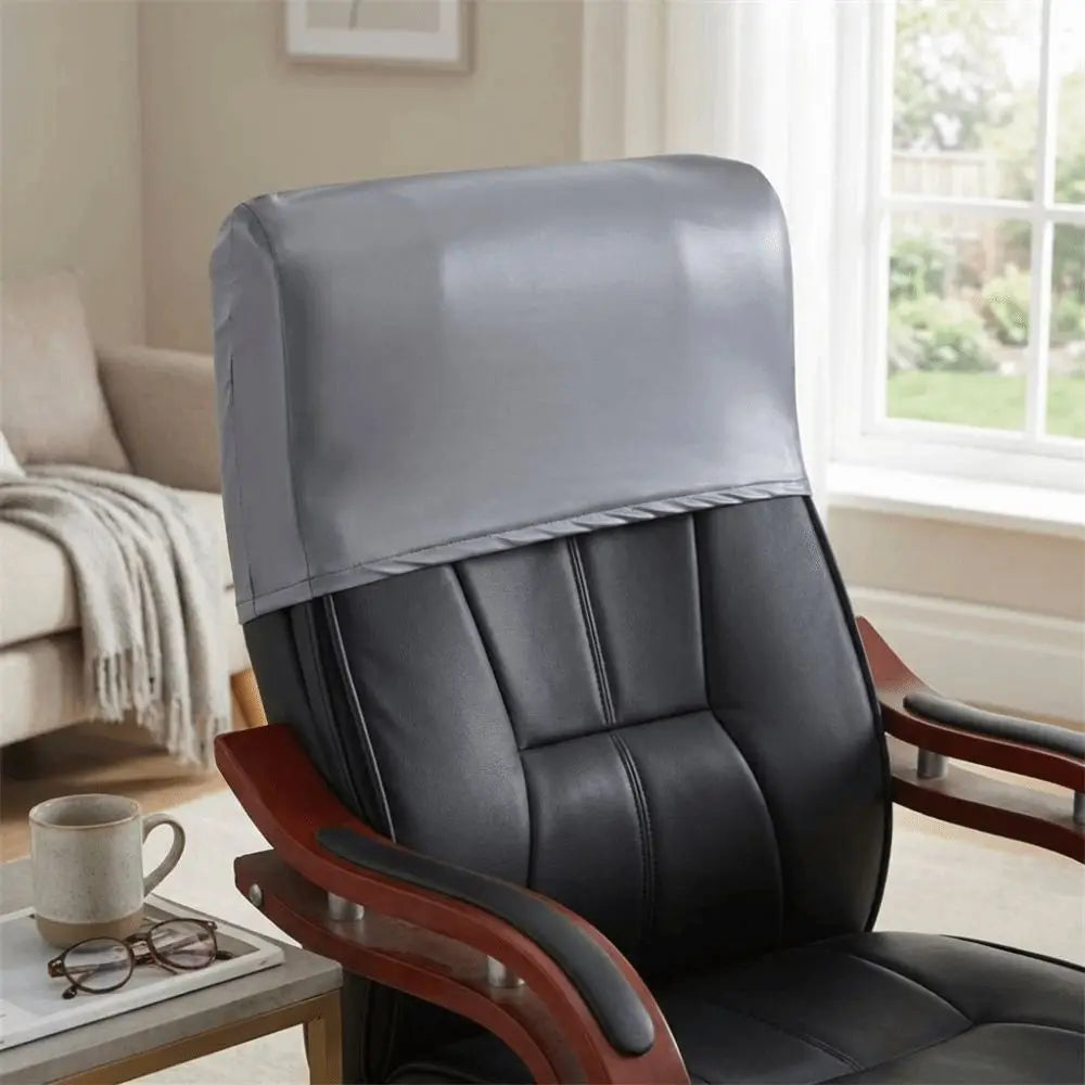 Waterproof Chair Back Cover High Elasticity Leather Backrest Protector Breathable Dust-proof Chair Head Cover Office Chair Vue