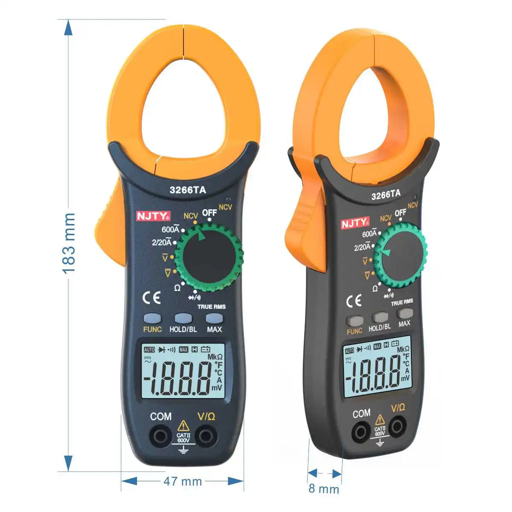Digital Clamp Meter Tester, Clamp Multimeter Voltage Tester Auto-Ranging, Measures Current Voltage Resistance Diodes Continuity Vue
