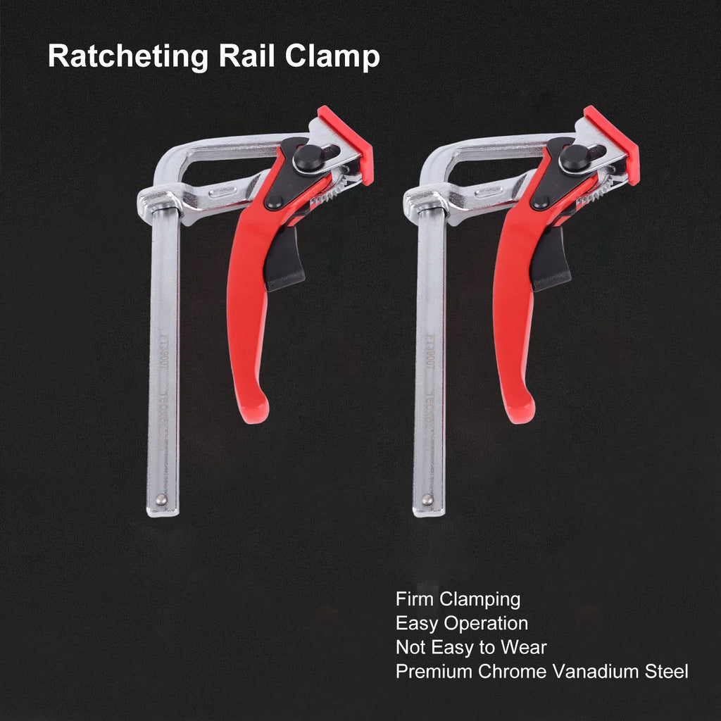 Ratcheting Table Clamp Aluminium Alloy Rail Fixture Fixing Tool for Woodworking Ratcheting Table Clamp Vue