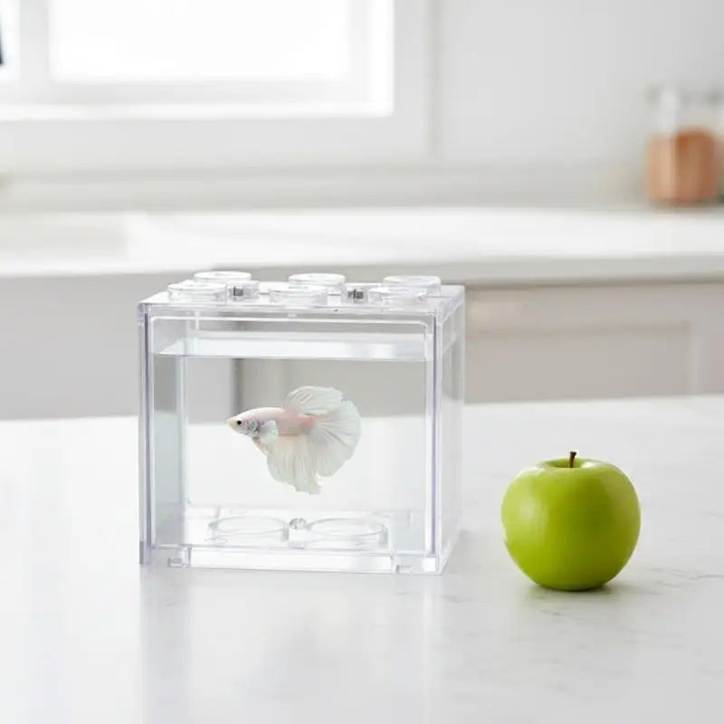 Fish Tank Mini Acrylic Aquarium Stackable Pet Box for Reptile Home Decor Suitable for Small Fish Shrimp Breeding Vue