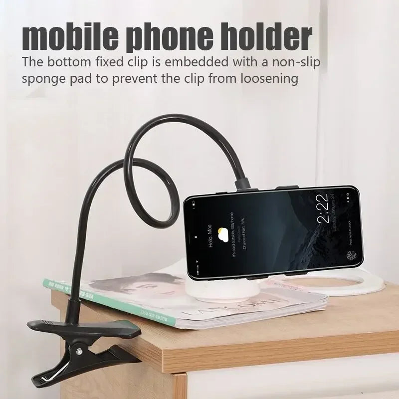360 Clip Mobile Phone Holder Stand Portable Flexible Lazy Bed Desktop Bracket Smartphones Desk Bed Mount Stand Base Support 70cm Vue