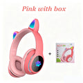 Cat Ears Headphones Flash Light Wireless With MIC Control LED Kid Stereo Cute Music Bluetooth Phone Headset Earphone Girls Gift Vue Type 4 with box