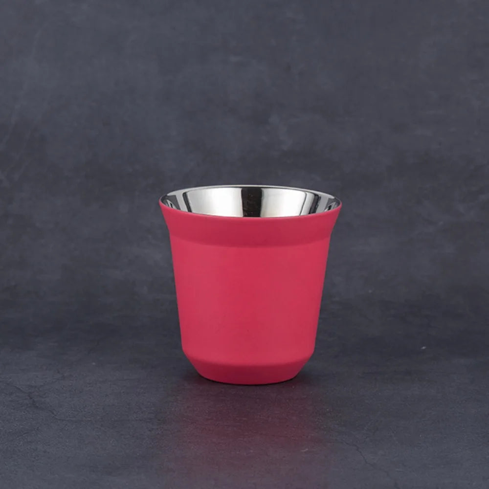 Summer Espresso Mugs Insulated Double Wall Beer Cups Small Capacity Vue Pink