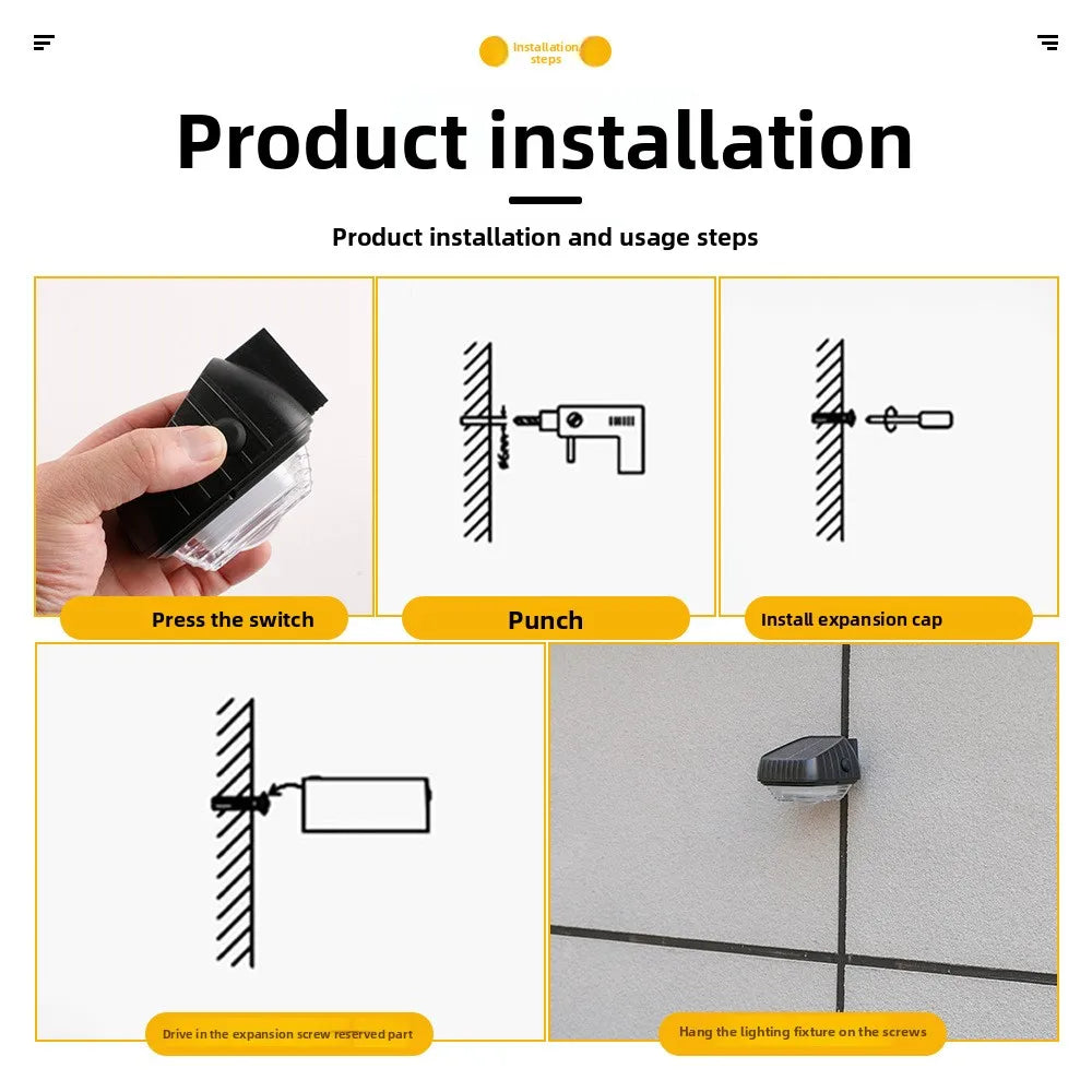 1-5pcs Rainproof Solar Wall Lights IP65 Waterproof Outdoor LED Wash Light for Courtyard Garden Balcony Patio Decoration Vue
