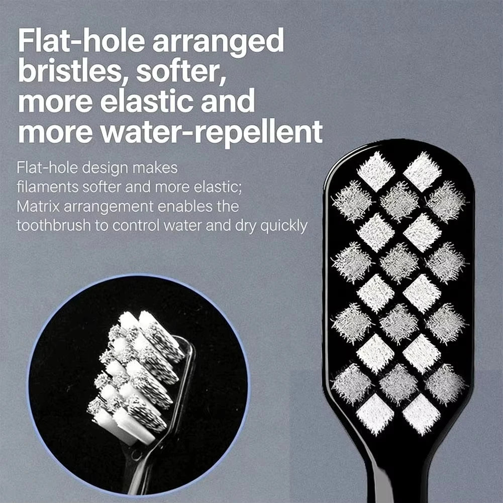 2Pcs Hard-bristled Cleaning Toothbrush Medium Hard Deep Cleaning Remove Tea Stain Plaque For Adult Vue