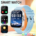 Smart Watch for Android iOS Ultra Low Power Bluetooth Calling Fitness Tracker Music Control Voice Assistant Metal Body Sports Vue BLUE
