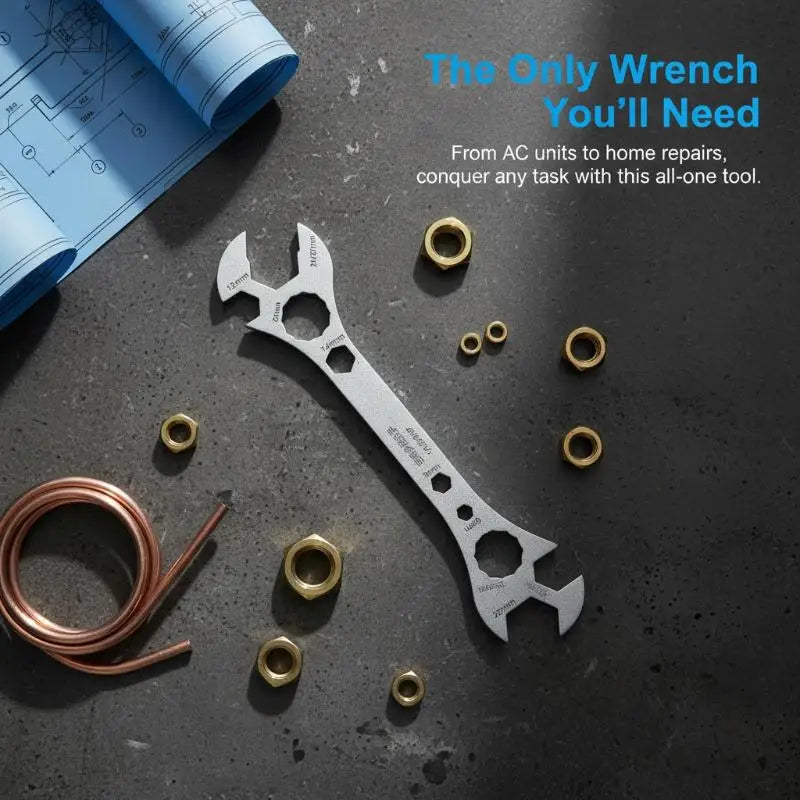 Air Conditioner Repair Wrench Multifunctional Double End Spanner Tool for Fixing and Installation Projects Vue