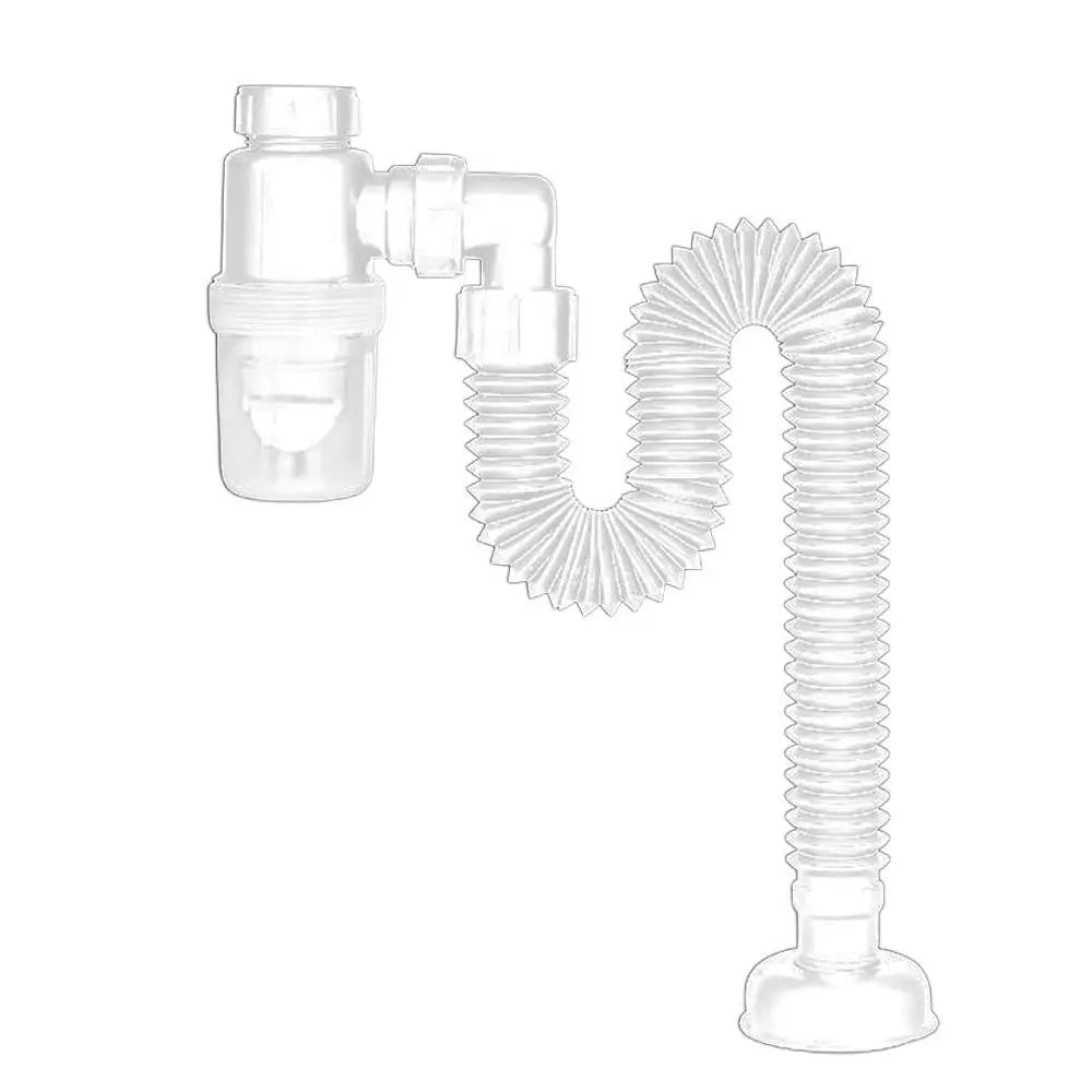 Flexible Universal Anti-blocking Anti-Odor Deodorant Kitchen Bathroom Accessories Sewer Pipe Sink Drain Pipe Sink Hose Plumbing Vue white