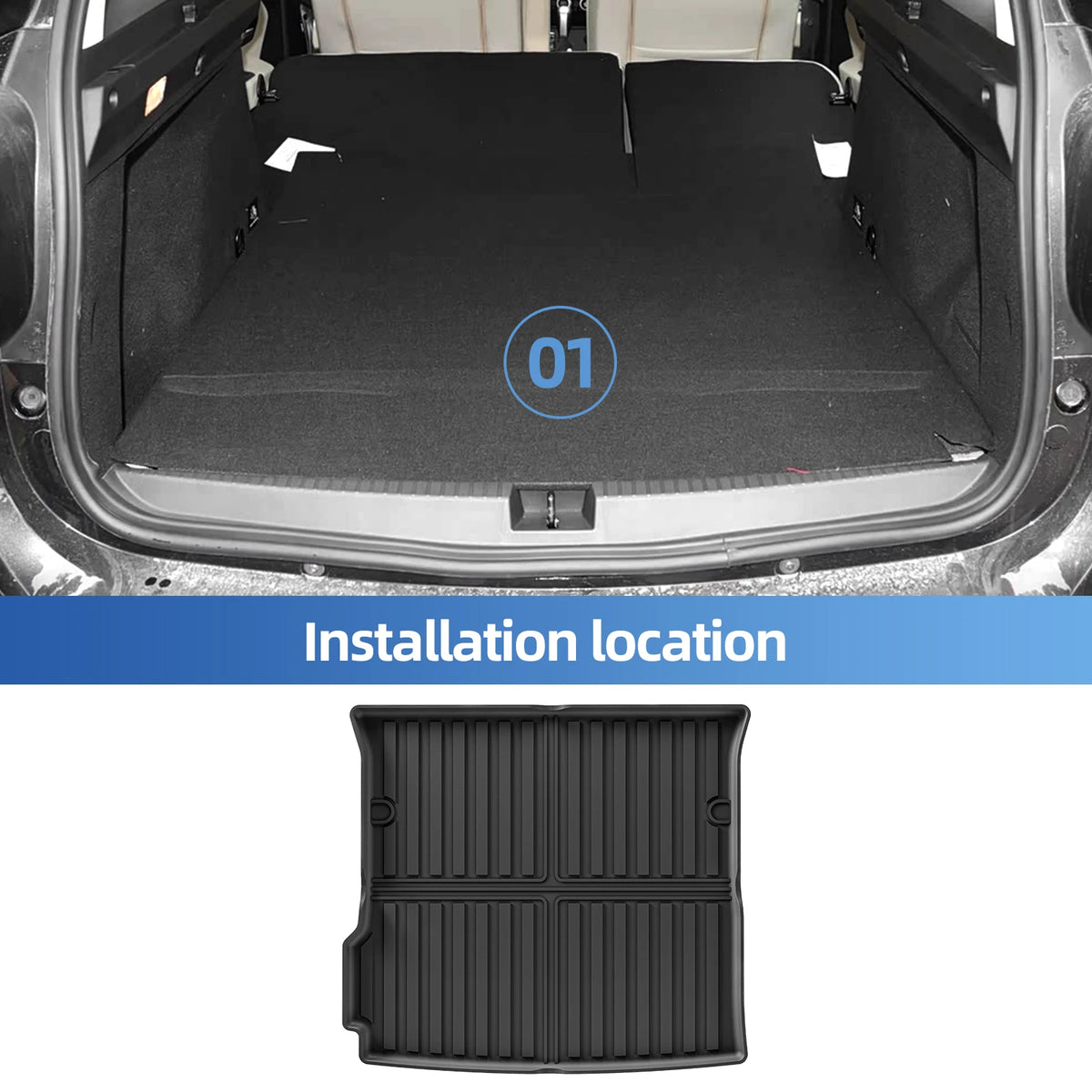 Smabee Left Drive for Dacia Duster Renault Duster 2018-2024 Fuel Version TPE 3D Car Floor Mats Cargo Trunk Pad Accessories Black Vue