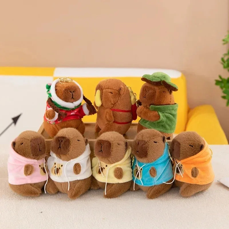 1-20PCS Fashion Capybara Plushie with Sweater Design Bag Charm Key Ring Pendant Cute Christmas Gift for Friends Family Vue