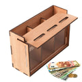 Money Bank for Adults Wooden 3 Compartments Removable Coin Saver Money Storage Organizer for Home Decoration Coin Banks Vue Default Title
