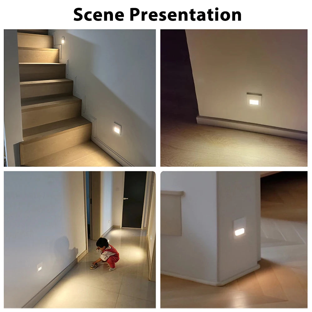 Recessed LED Stair Night Light with Radar Motion Sensor Recessed LED Step Light Vue
