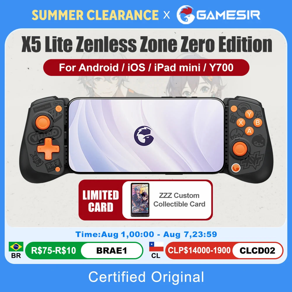 GameSir X5 Lite Zenless Zone Zero Edition Mobile Gamepad for iPhone 17 16 15 Android iPad Mini Y700 Tablet Controle para Celular Vue