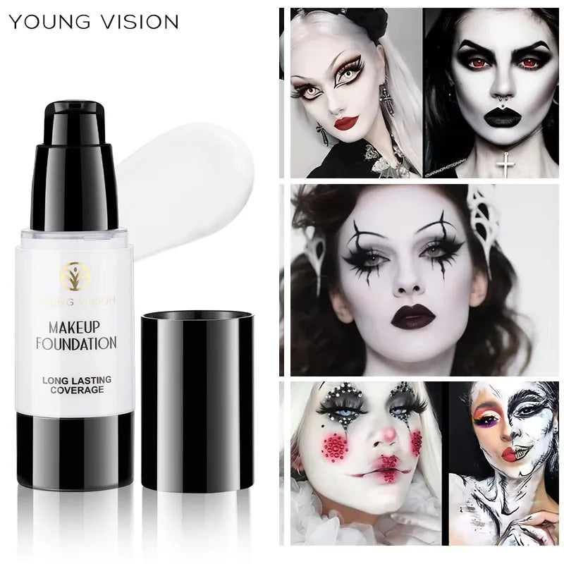 30ML Pressed Pure White Liquid Foundation Mixable Cos Stage Makeup Adjuster Lighten Brighten Vue